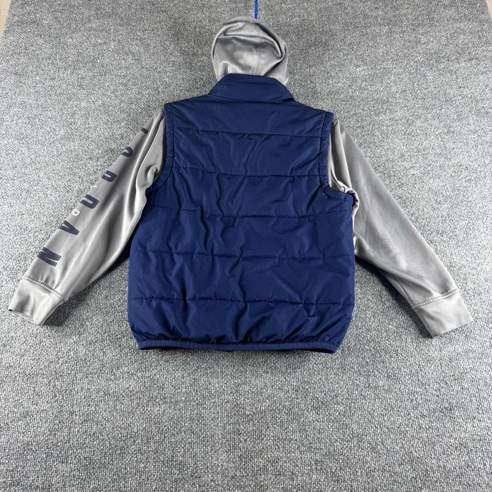 Jordan Jacket Boys M 10-12 Blue Gray Therma-Fit Hooded Puffer Zip Coat
